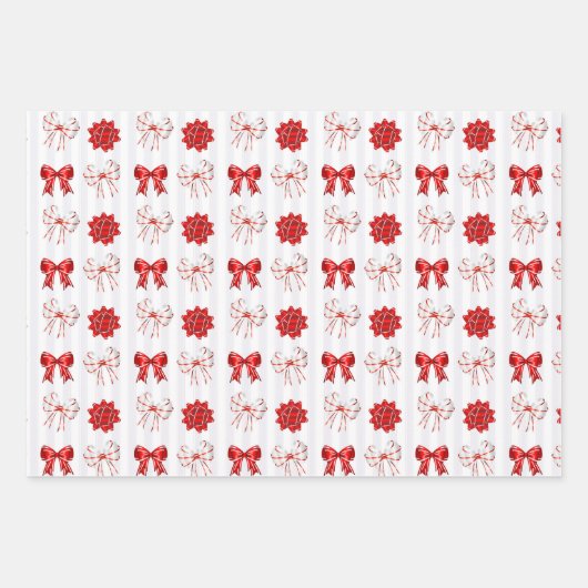 Weihnachtsrot und weiß geschenkpapier set (Vorderseite 2)