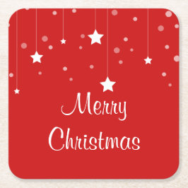 Weihnachtsrot und Weiß Rechteckiger Pappuntersetzer