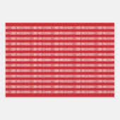 Weihnachtsrot und Weiß-Spitzen-Muster niedlich Geschenkpapier Set (Vorderseite 2)