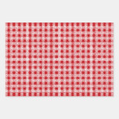 Weihnachtsrot und Weiß-Spitzen-Muster niedlich Geschenkpapier Set (Vorderseite)