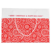 Weihnachtsrot und Weiß, Vintager Pisley 2 Große Geschenktüte (Rückseite)