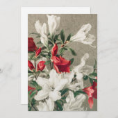 Weihnachtsrot und Weißapfelblossom-Blume Feiertagskarte (Vorne/Hinten)