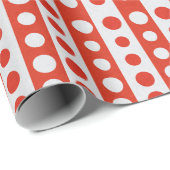 Weihnachtsrot und Weiße Punkte Geschenkpapier (Rolleneckpunkt)
