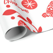 Weihnachtsrot und Weißer Feiertag Geschenkpapier (Rolleneckpunkt)