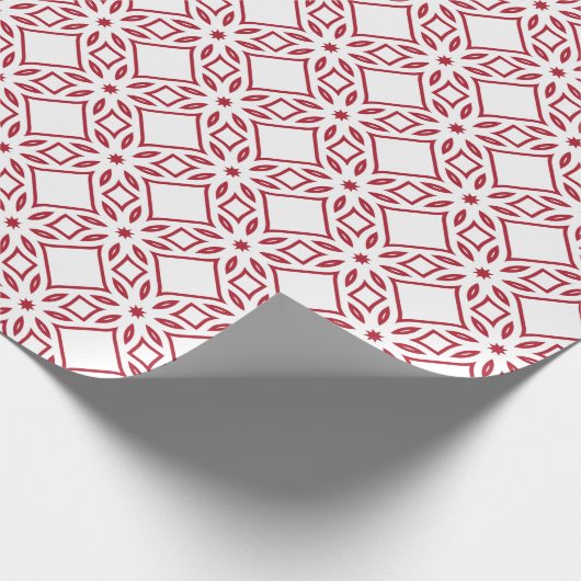 Weihnachtsrot und Weißmuster Geschenkpapier (Ecke)