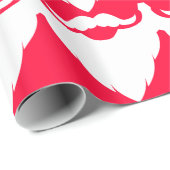 Weihnachtsrot und Weißsanta-Bartmuster Geschenkpapier (Rolleneckpunkt)