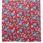 Weihnachtsrot Vintager Blumenstrauß Duschvorhang (Vorderseite)