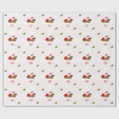 Weihnachtsrot-Weihnachtsmannmütze Dot Wrapping Pap Geschenkpapier (Flach)