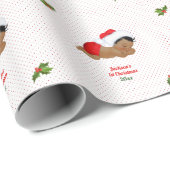 Weihnachtsrot-Weihnachtsmannmütze Dot Wrapping Pap Geschenkpapier (Rolleneckpunkt)
