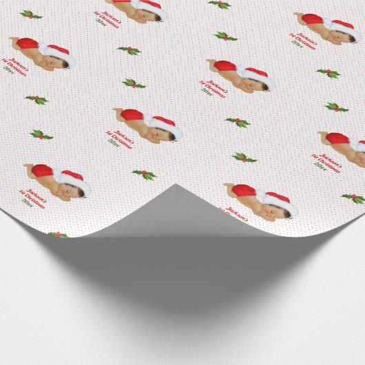Weihnachtsrot-Weihnachtsmannmütze Dot Wrapping Pap Geschenkpapier (Ecke)