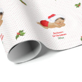 Weihnachtsrot-Weihnachtsmannmütze Dot Wrapping Pap Geschenkpapier (Rolleneckpunkt)
