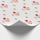 Weihnachtsrot-Weihnachtsmannmütze Dot Wrapping Pap Geschenkpapier (Ecke)
