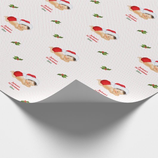 Weihnachtsrot-Weihnachtsmannmütze Dot Wrapping Pap Geschenkpapier (Ecke)