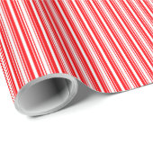 Weihnachtsrot-Weiß-Gestreift Geschenkpapier (Rolleneckpunkt)