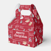 Weihnachtsrot, Weiß und festliches Muster Geschenkschachtel (Rückseite)