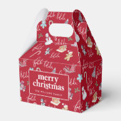 Weihnachtsrot, Weiß und festliches Muster Geschenkschachtel (Vorderseite)