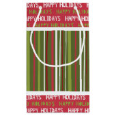 Weihnachtsrot, Weiß und Grün Kleine Geschenktüte (Rückseite)