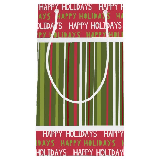 Weihnachtsrot, Weiß und Grün Kleine Geschenktüte (Vorderseite)