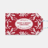 Weihnachtsrot, Weißer Heiliger, Familienname, Fest Geschenkanhänger (Vorderseite (Horizontal))