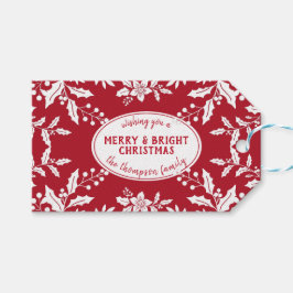 Weihnachtsrot, Weißer Heiliger, Familienname, Fest Geschenkanhänger