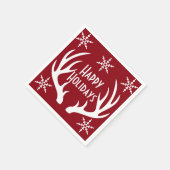Weihnachtsrot & Weißer Rentier Antler Schneeflocke Serviette (Ecke)