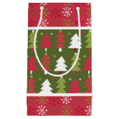 Weihnachtsrot, Weißer und Grüner Baum Kleine Geschenktüte (Vorderseite)