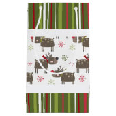 Weihnachtsrot, Weißer und Grüner Rentier und Strei Kleine Geschenktüte (Vorderseite)