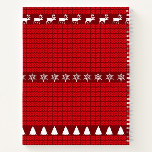 Weihnachtsrot Weißgekochte Pullover Custom Rezept Notizblock (Rückseite)