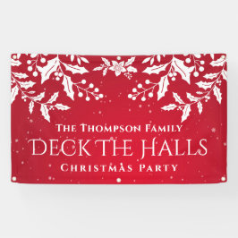 Weihnachtsrot & Weißholz, Deck-The-Halls, Party Banner