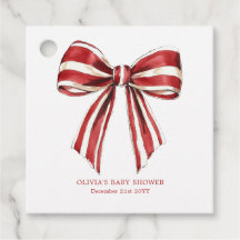 Weihnachtsrot | White Coquette Bow Baby Dusche