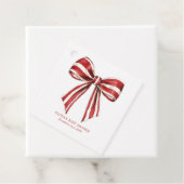 Weihnachtsrot | White Coquette Bow Baby Dusche Geschenkanhänger (Beispiel)