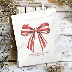 Weihnachtsrot   White Coquette Bow Baby Dusche Geschenktütchen