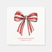 Weihnachtsrot | White Coquette Bow Baby Dusche Serviette (Vorderseite)