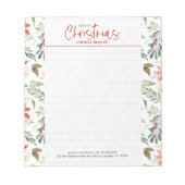 Weihnachtsrote Beeren und grünes Wintergrün Notizblock (Vorderseite)