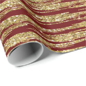Weihnachtsrote GoldImitat-Glitzer-Streifen Geschenkpapier (Rolleneckpunkt)
