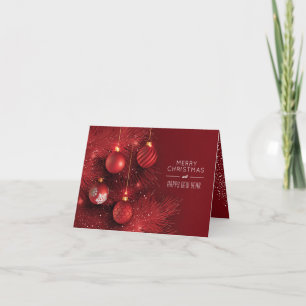 Weihnachtsrote Ornamente klein gefaltet Feiertagskarte