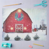 Weihnachtsrote Scheune Seidenpapier (Basteln)