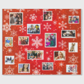 Weihnachtsrote Schneeflocken 15 Geschenkpapier (Flach)