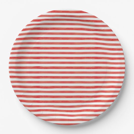 Weihnachtsrote Streifen von Zuckerrohr Pappteller (Vorderseite)