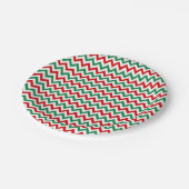 Weihnachtsrote und grüne Chevron-Papierteller Pappteller (Schrägansicht)