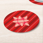 Weihnachtsrote Verpackung mit Bogen Runder Pappuntersetzer (Angewinkelt)