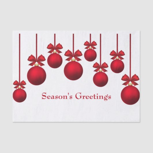 Weihnachtsrote Weihnachtsbälle mit Band Seidenpapier (Vorderseite)