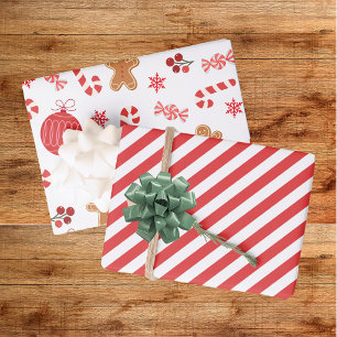 Weihnachtsrote Weihnachtsfeier Geschenkpapier Set