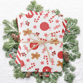 Weihnachtsrote Weihnachtsfeier Geschenkpapier Set