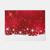Weihnachtsrote Winter-Schneeflocken Fußmatte (Vorderseite)