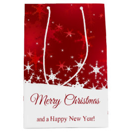 Weihnachtsrote Winter-Schneeflocken Mittlere Geschenktüte