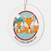 Weihnachtsroten Füchse Personalisiert Keramikornament (Links)