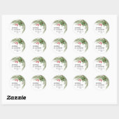 Weihnachtsroter Berries Wedding Cercle Sticker (Blatt)