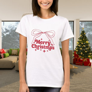 Weihnachtsroter Bogen Doodle Retro T-Shirt