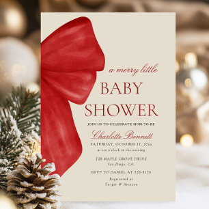 Weihnachtsroter Bogen Merry Little Baby Shower Einladung